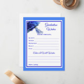 Wünsche und Ratschläge | Blau und Weiß Mitteilungskarte (Vorderseite/Rückseite Beispiel)