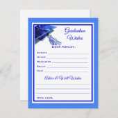 Wünsche und Ratschläge | Blau und Weiß Mitteilungskarte (Vorne/Hinten)