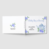 Wünsche und Ratschläge Blue Teapot Boy Baby Dusche Gästebuch (Voll)