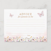 Wünsche und Ratschläge Butterfly Babyduschkarte Postkarte (Vorderseite)