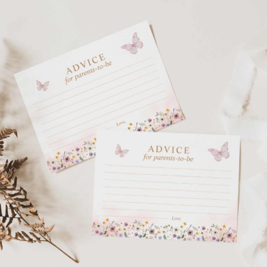 Wünsche und Ratschläge Butterfly Babyduschkarte Postkarte