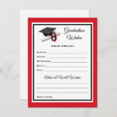 Wünsche und Ratschläge | Schwarz Rot Mitteilungskarte (Vorne/Hinten)