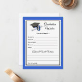 Wünsche und Ratschläge | Schwarz und Blau Mitteilungskarte (Vorderseite/Rückseite Beispiel)