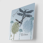 Wünsche und Träume Quadratische Wanduhr (Winkel)