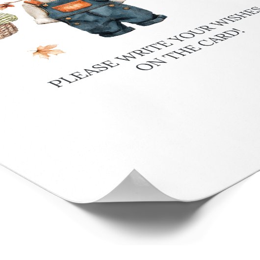 Wünsche Unterwäsche rustikale Babydusche Poster (Ecke)