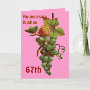 Wünsche zum 67. Jubiläum, anpassbar Karte