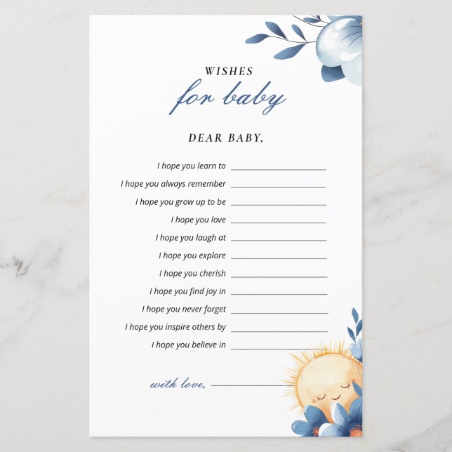 Wünschen Baby kommt hier das Son Baby Duschspiel (Vorderseite)