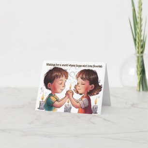 Wünschen einer Welt, in der Hoffnung und Liebe ged Karte