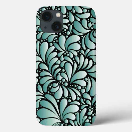 Wünschen Fleur-Muster in Minty Green Case-Mate iPhone Hülle (Rückseite)