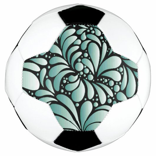 Wünschen Fleur-Muster in Minty Green Fußball (Vorderseite)