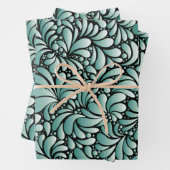 Wünschen Fleur-Muster in Minty Green Geschenkpapier Set (Beispiel)