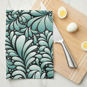 Wünschen Fleur-Muster in Minty Green Geschirrtuch