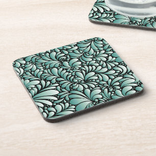 Wünschen Fleur-Muster in Minty Green Getränkeuntersetzer