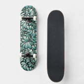 Wünschen Fleur-Muster in Minty Green Skateboard (Vorderseite)