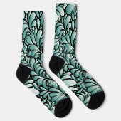 Wünschen Fleur-Muster in Minty Green Socken (Rechts)