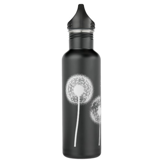 Wünschen! (Mattschwarz) Edelstahlflasche (Links)