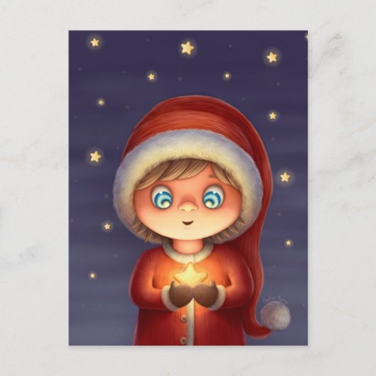 Wünschen nach einem Stern Postkarte (Vorderseite)