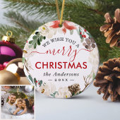 Wünschen Sie ein frohes Weihnachtskraut Blumengebä Keramik Ornament