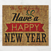 Wünschen Sie ein glückliches und erfolgreiches Wei Schaumweinetikett (Einzelnes Label)