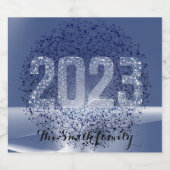 Wünschen Sie ein glückliches und erfolgreiches Wei Schaumweinetikett (Einzelnes Label)