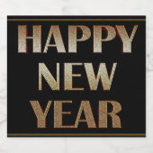 Wünschen Sie ein glückliches und erfolgreiches Wei Schaumweinetikett (Einzelnes Label)