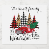 Wünschen Sie ein glückliches und erfolgreiches Wei Schaumweinetikett (Einzelnes Label)