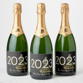 Wünschen Sie ein glückliches und erfolgreiches Wei Schaumweinetikett