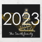 Wünschen Sie ein glückliches und erfolgreiches Wei Schaumweinetikett (Einzelnes Label)