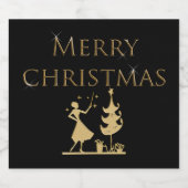 Wünschen Sie ein glückliches und erfolgreiches Wei Schaumweinetikett (Einzelnes Label)