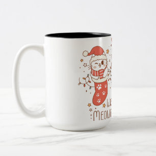 Wünschen Sie ein mageres Weihnachten Zweifarbige Tasse