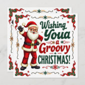 Wünschen Sie eine Groovy Weihnachtskarte Feiertagskarte (Vorne/Hinten)