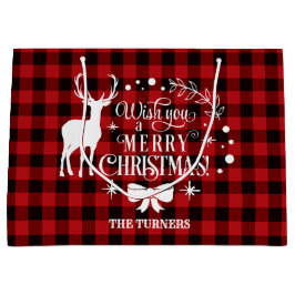 Wünschen Sie frohe Weihnachten Red Buffalo Monogra Große Geschenktüte