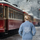 Wünschen Sie frohe Weihnachten Retro White Typogra Jeansjacke