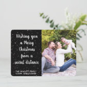 Wünschen Sie frohe Weihnachten Soziale Distanz Fot (Stehend Vorderseite)