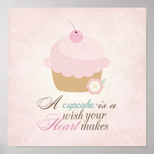 Wünschen Sie Ihr Herz - Kuchen Poster (Vorne)