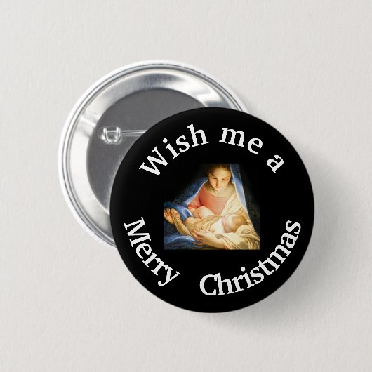 Wünschen Sie mir einen fröhlichen Weihnachtsklick Button (Vorne & Hinten)