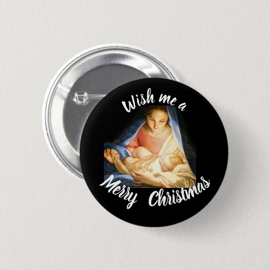 Wünschen Sie mir einen fröhlichen Weihnachtsklick Button (Vorne & Hinten)
