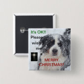 Wünschen Sie mir einen Knopf der frohen Button (Vorne & Hinten)