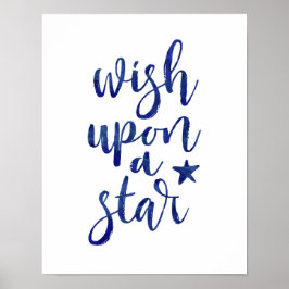 Wünschen Sie sich ein blaues Typografie-Poster der Poster