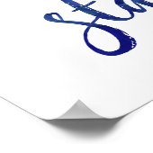 Wünschen Sie sich ein blaues Typografie-Poster der Poster (Ecke)