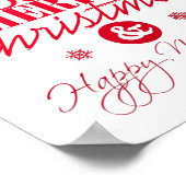 Wünschen Sie sich ein frohes Weihnachtsfest und ei Poster (Ecke)