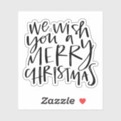 Wünschen Sie sich ein fröhliches Weihnachtshandbri Aufkleber (Blatt)
