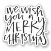 Wünschen Sie sich ein fröhliches Weihnachtshandbri Aufkleber (Vorderseite)