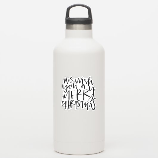 Wünschen Sie sich ein fröhliches Weihnachtshandbri Aufkleber (Wassserflasche)