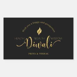 Wünschen Sie sich ein glückliches und wohlhabendes Rechteckiger Aufkleber