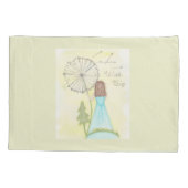 Wünschen Sie sich ein kleines Mädchen aus einem Lö Kissenbezug (Rückseite)