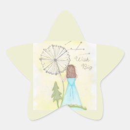Wünschen Sie sich ein kleines Mädchen aus einem Lö Stern-Aufkleber