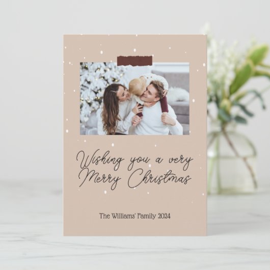 Wünschen Sie sich eine frohe Weihnachtskarte Einladung (Stehend Vorderseite)