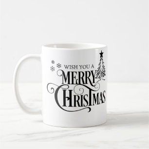 Wünschen Sie sich eine fröhliche Weihnachtstypogra Kaffeetasse