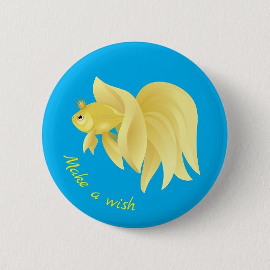 Wünschen Sie sich einen goldenen Fisch fragen! Button (Vorderseite)